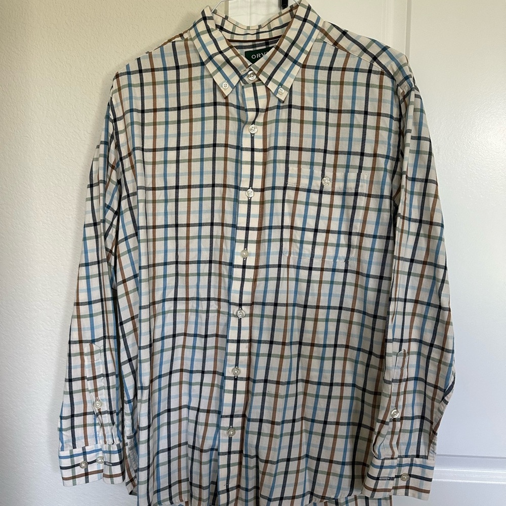 Orvis Men's Checkered Shirt - Blue and Brown